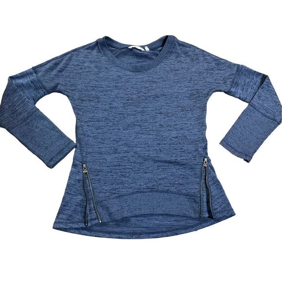 Athleta Navy Blissful Sharkbite Zipper Sweater XS - Picture 1 of 9